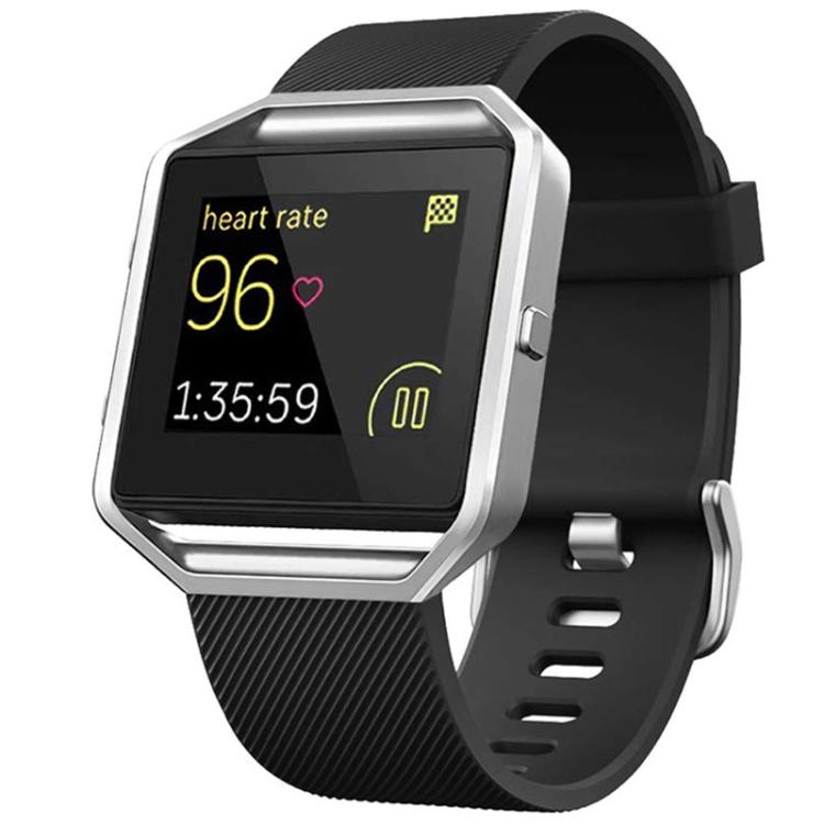 Cinturino in silicone tinta unita con fibbia in acciaio e texture diagonale per Fitbit Blaze xDfind., S, L