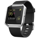 Cinturino in silicone tinta unita con fibbia in acciaio e texture diagonale per Fitbit Blaze xDfind., S, L
