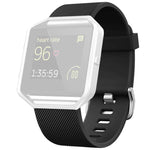Cinturino in silicone tinta unita con fibbia in acciaio e texture diagonale per Fitbit Blaze xDfind., S, L