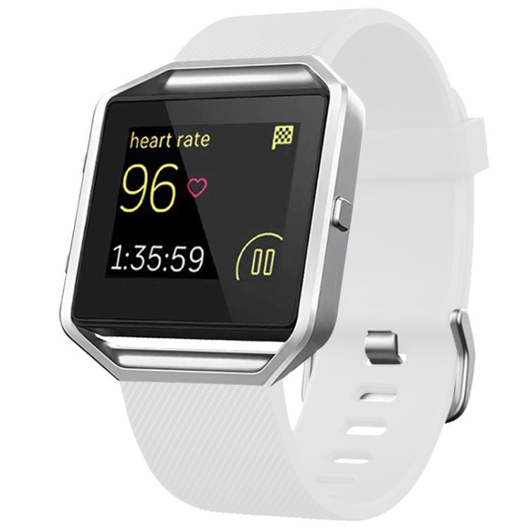 Cinturino in silicone tinta unita con fibbia in acciaio e texture diagonale per Fitbit Blaze xDfind., S, L