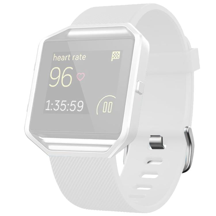 Cinturino in silicone tinta unita con fibbia in acciaio e texture diagonale per Fitbit Blaze xDfind., S, L