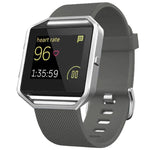 Cinturino in silicone tinta unita con fibbia in acciaio e texture diagonale per Fitbit Blaze xDfind., S, L