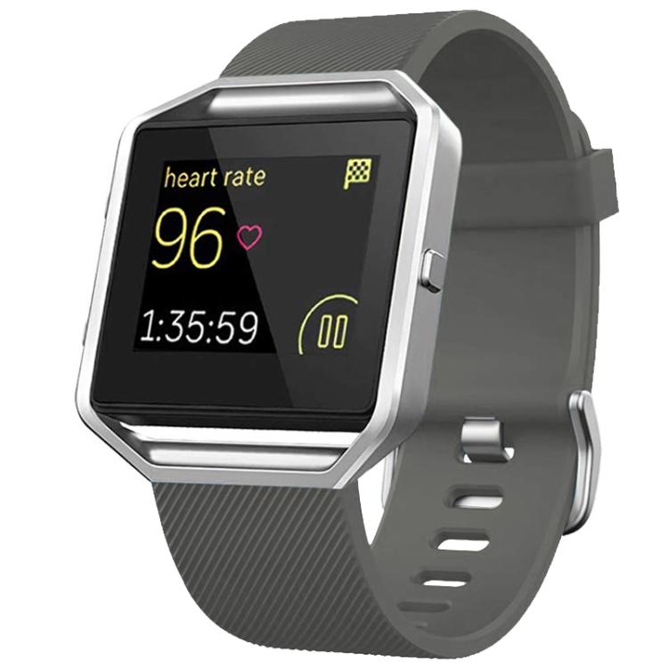 Cinturino in silicone tinta unita con fibbia in acciaio e texture diagonale per Fitbit Blaze xDfind., S, L