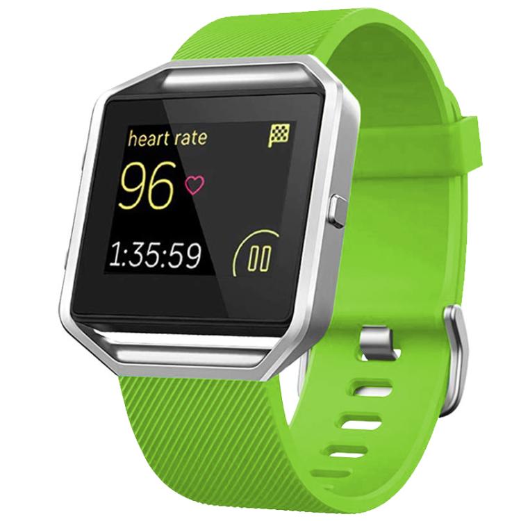 Cinturino in silicone tinta unita con fibbia in acciaio e texture diagonale per Fitbit Blaze xDfind., S, L