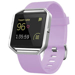 Cinturino in silicone tinta unita con fibbia in acciaio e texture diagonale per Fitbit Blaze xDfind., S, L