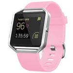 Cinturino in silicone tinta unita con fibbia in acciaio e texture diagonale per Fitbit Blaze xDfind., S, L