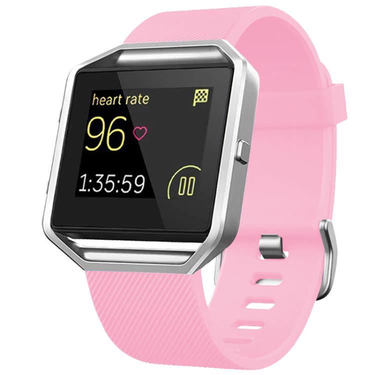 Cinturino in silicone tinta unita con fibbia in acciaio e texture diagonale per Fitbit Blaze xDfind., S, L