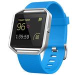 Cinturino in silicone tinta unita con fibbia in acciaio e texture diagonale per Fitbit Blaze xDfind., S, L