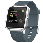 Cinturino in silicone tinta unita con fibbia in acciaio e texture diagonale per Fitbit Blaze xDfind., S, L