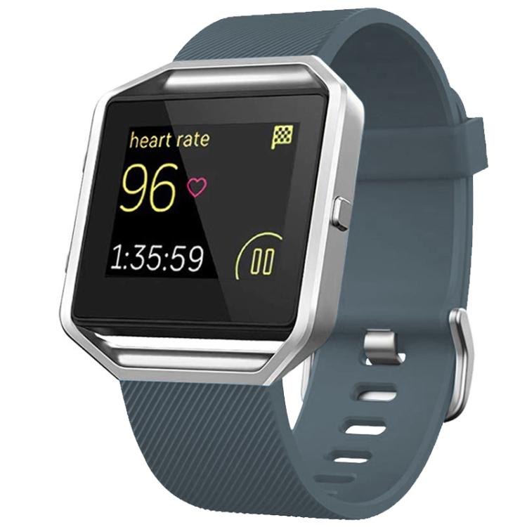 Cinturino in silicone tinta unita con fibbia in acciaio e texture diagonale per Fitbit Blaze xDfind., S, L