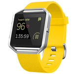 Cinturino in silicone tinta unita con fibbia in acciaio e texture diagonale per Fitbit Blaze xDfind., S, L