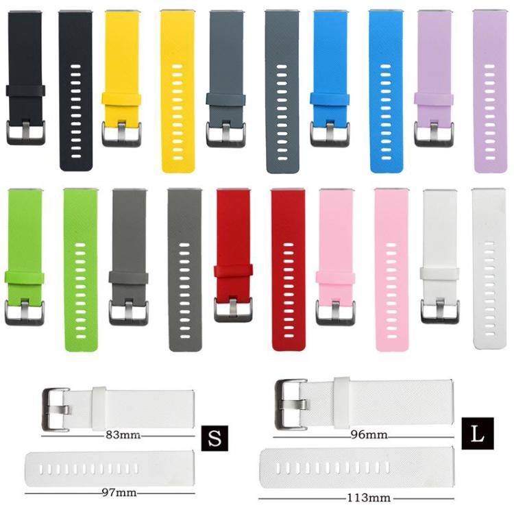 Cinturino in silicone tinta unita con fibbia in acciaio e texture diagonale per Fitbit Blaze xDfind., S, L