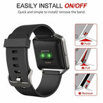 Cinturino in silicone tinta unita con fibbia in acciaio e texture diagonale per Fitbit Blaze xDfind., S, L