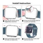 Cinturino in silicone tinta unita con fibbia in acciaio e texture diagonale per Fitbit Blaze xDfind., S, L