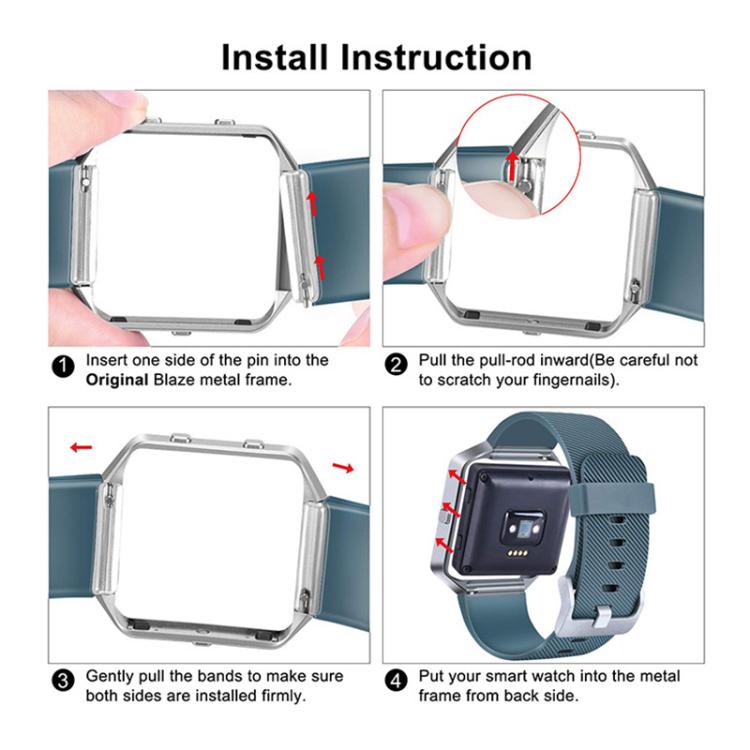 Cinturino in silicone tinta unita con fibbia in acciaio e texture diagonale per Fitbit Blaze xDfind., S, L