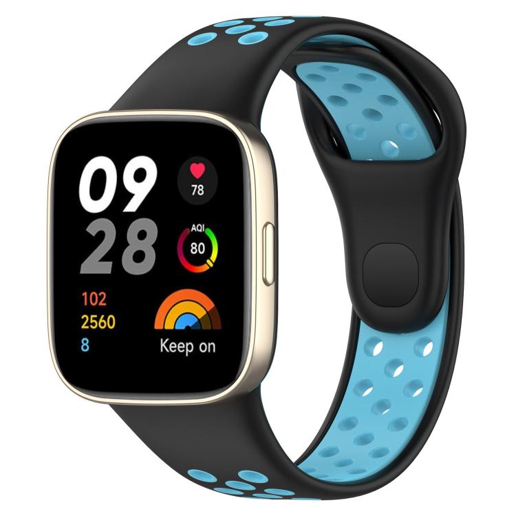 Cinturino per orologio sportivo in silicone bicolore con pulsante di pressione xDfind, For Redmi Watch 3