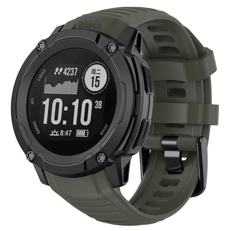 Cinturino per orologio in silicone tinta unita con connettore in plastica a sgancio rapido xDfind., For Garmin Instinct 2X