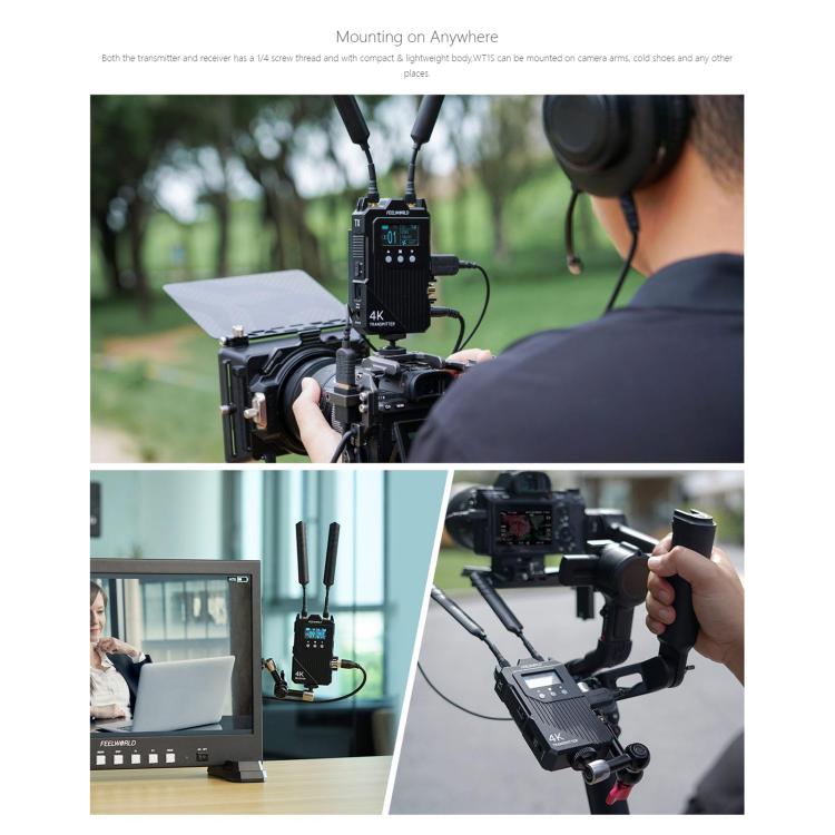 Feelworld WT1S sistema trasmissione video wireless 4K HDMI SDI