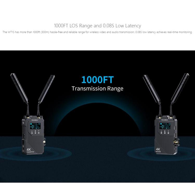 Feelworld WT1S sistema trasmissione video wireless 4K HDMI SDI