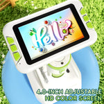 Microscopio elettronico per bambini JJR/C P01 con schermo a colori HD da 4 pollici e ingrandimento 1600x.