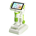 Microscopio elettronico per bambini JJR/C P01 con schermo a colori HD da 4 pollici e ingrandimento 1600x.