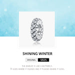 Accessori per collana braccialetto fai da te con brillanti perline invernali in argento sterling S925, Shining Winter