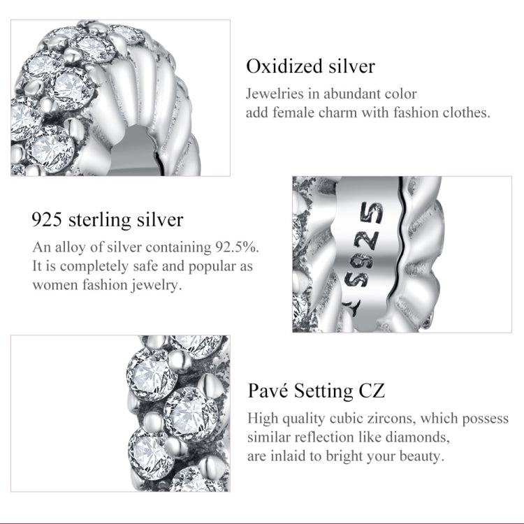 Accessori per collana braccialetto fai da te con brillanti perline invernali in argento sterling S925, Shining Winter
