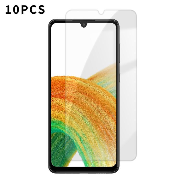 Kalebol - 10 pellicole in vetro temperato HD anti-impronta semi-schermo ad alto contenuto di alluminio, For Galaxy A04, For Galaxy A04s, For Galaxy A23 4G, For Galaxy A53 5G, For Galaxy A73 5G, For Galaxy A33 5G, For Galaxy A13 5G