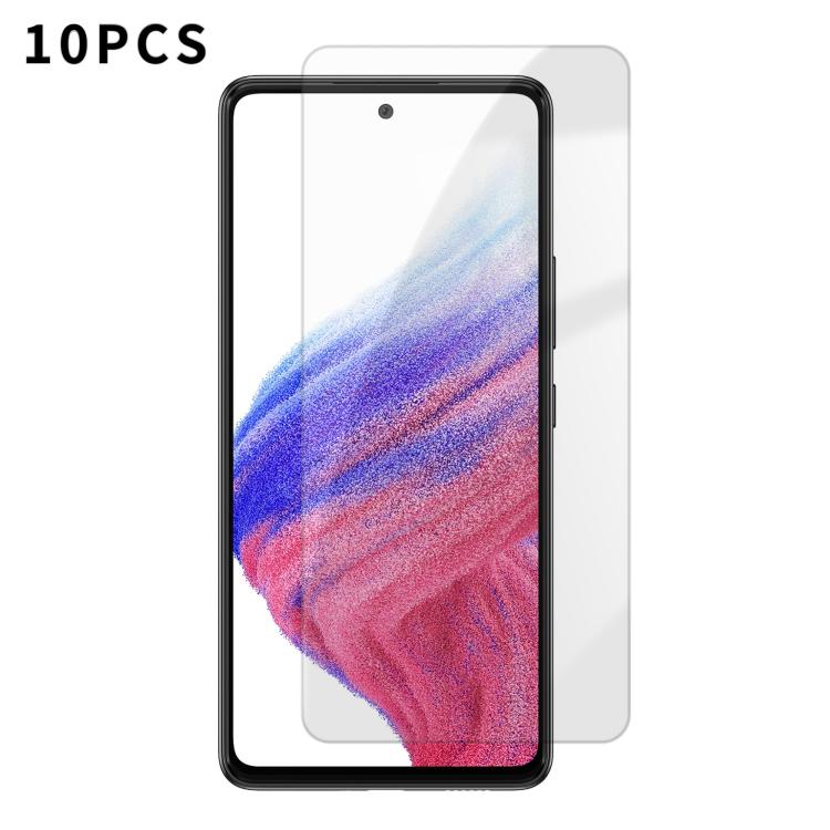 Kalebol - 10 pellicole in vetro temperato HD anti-impronta semi-schermo ad alto contenuto di alluminio, For Galaxy A04, For Galaxy A04s, For Galaxy A23 4G, For Galaxy A53 5G, For Galaxy A73 5G, For Galaxy A33 5G, For Galaxy A13 5G