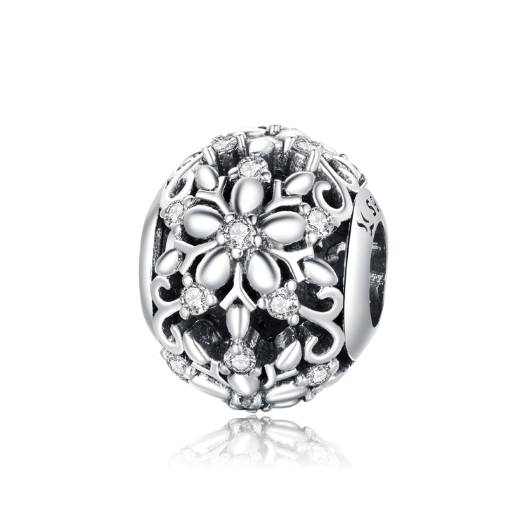 Accessori per collana braccialetto fai-da-te con perline vuote in argento sterling S925, Hollow Snowflake