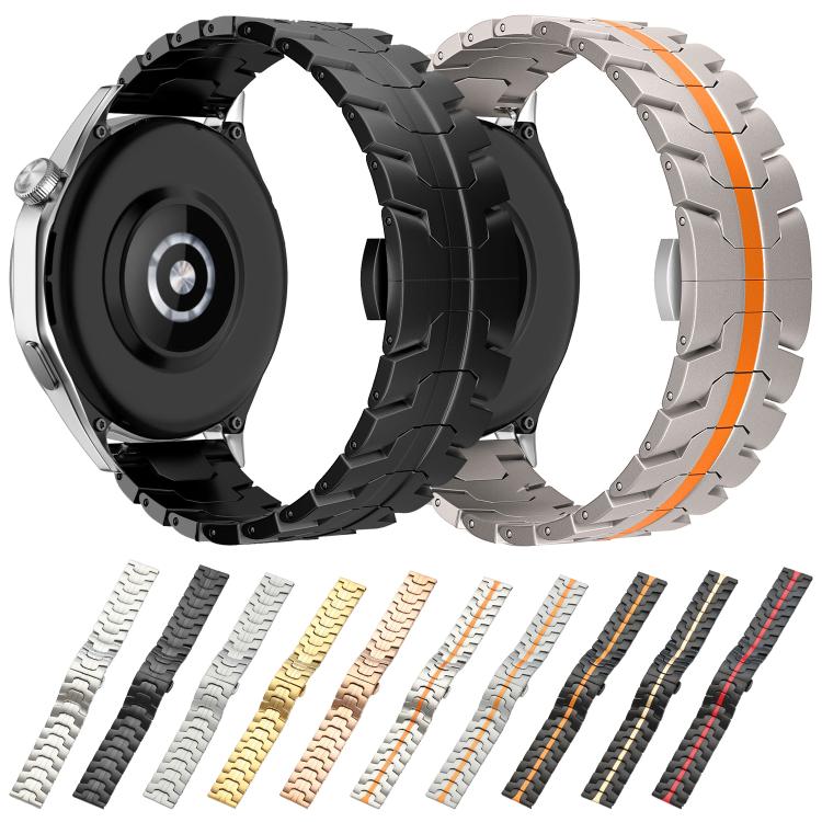 Cinturino per orologio xDfind in acciaio inossidabile con fibbia a farfalla, 22mm