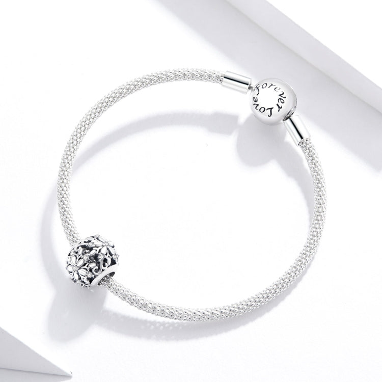 Accessori per collana braccialetto fai-da-te con perline vuote in argento sterling S925, Hollow Snowflake