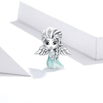 S925 Sterling Silver Snowflake Elfo Ragazza Perline Bracciale fai da te Accessori per collane, Elf Girl