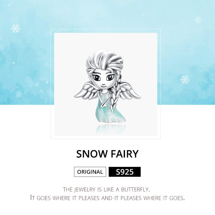 S925 Sterling Silver Snowflake Elfo Ragazza Perline Bracciale fai da te Accessori per collane, Elf Girl