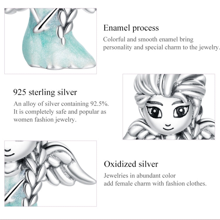 S925 Sterling Silver Snowflake Elfo Ragazza Perline Bracciale fai da te Accessori per collane, Elf Girl
