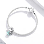 S925 Sterling Silver Snowflake Elfo Ragazza Perline Bracciale fai da te Accessori per collane, Elf Girl