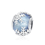 Accessori per collana braccialetto fai-da-te con perline di cristallo di fiocco di neve in argento sterling S925, Snowflake