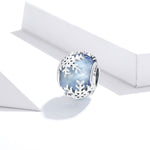 Accessori per collana braccialetto fai-da-te con perline di cristallo di fiocco di neve in argento sterling S925, Snowflake