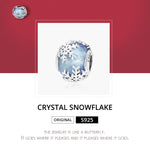 Accessori per collana braccialetto fai-da-te con perline di cristallo di fiocco di neve in argento sterling S925, Snowflake