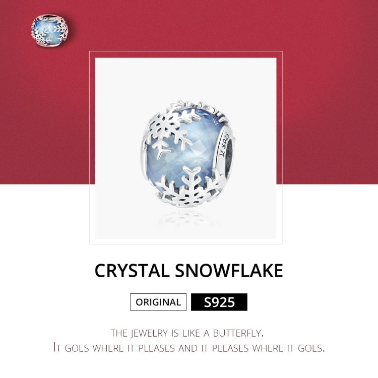 Accessori per collana braccialetto fai-da-te con perline di cristallo di fiocco di neve in argento sterling S925, Snowflake