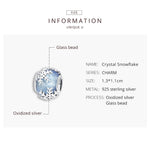 Accessori per collana braccialetto fai-da-te con perline di cristallo di fiocco di neve in argento sterling S925, Snowflake