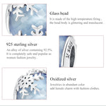 Accessori per collana braccialetto fai-da-te con perline di cristallo di fiocco di neve in argento sterling S925, Snowflake