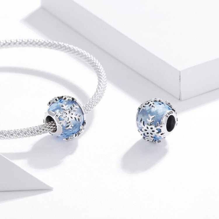 Accessori per collana braccialetto fai-da-te con perline di cristallo di fiocco di neve in argento sterling S925, Snowflake