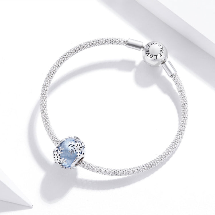 Accessori per collana braccialetto fai-da-te con perline di cristallo di fiocco di neve in argento sterling S925, Snowflake