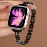 Bracciale sottile xDfind in metallo con diamanti e acciaio inossidabile., For Apple Watch 42 / 44 / 45 / 46 / 49mm, For Apple Watch 38 / 40 / 41 / S10 42mm