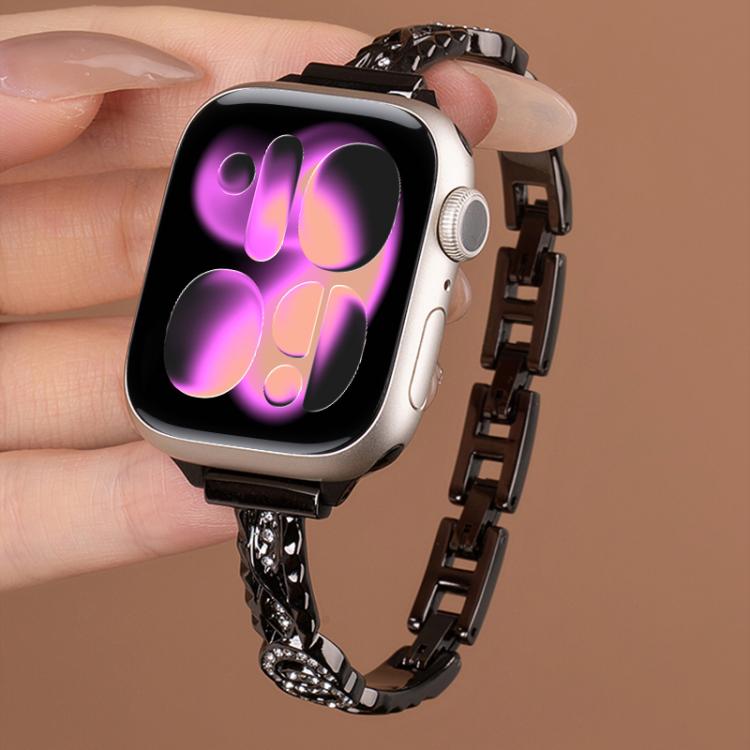 Bracciale sottile xDfind in metallo con diamanti e acciaio inossidabile., For Apple Watch 42 / 44 / 45 / 46 / 49mm, For Apple Watch 38 / 40 / 41 / S10 42mm