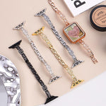Bracciale sottile xDfind in metallo con diamanti e acciaio inossidabile., For Apple Watch 42 / 44 / 45 / 46 / 49mm, For Apple Watch 38 / 40 / 41 / S10 42mm