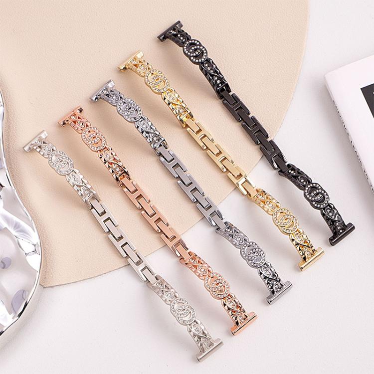 Bracciale sottile xDfind in metallo con diamanti e acciaio inossidabile., 14mm