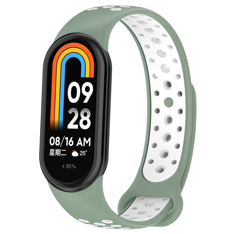 Cinturino per orologio sportivo in silicone bicolore con fibbia inversa xDfind, For Xiaomi Smart Band 10 / 9 / 8