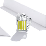 Accessori per collana braccialetto fai-da-te con perline per boccale di birra in argento sterling S925, Beer Mug